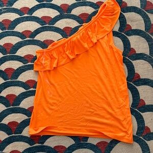 NWT Loft One Shoulder Ruffle Tank